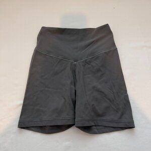 OFFLINE by Aerie Real Me Extra Biker Shorts Grey Ribbed High Rise Athletic